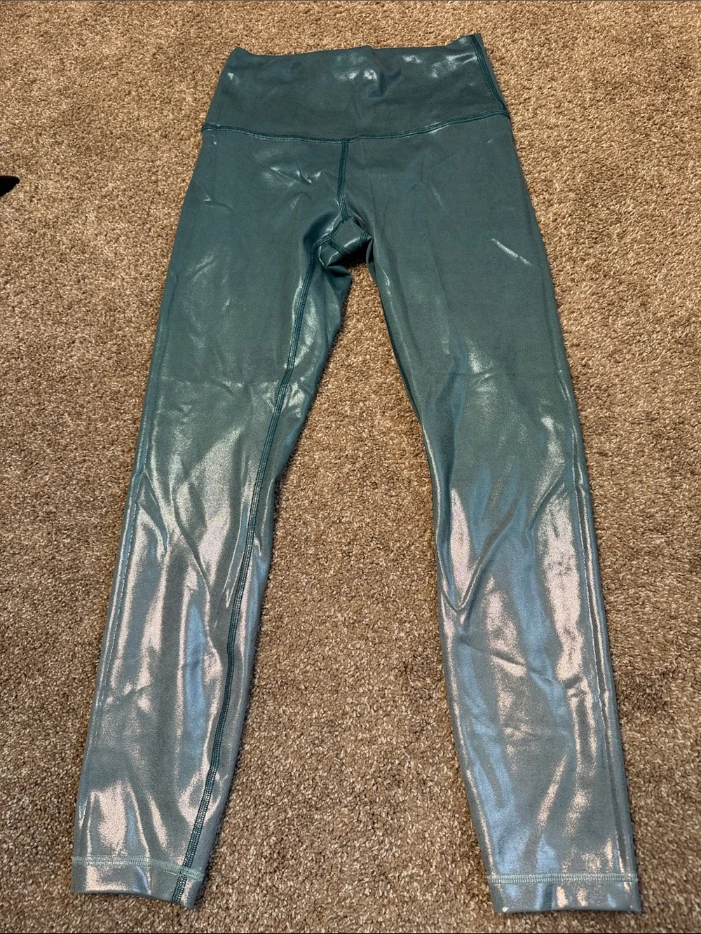 Lululemon high-rise ombré Shine Shimmery Teal High-Waist Leggings liquid shine 6